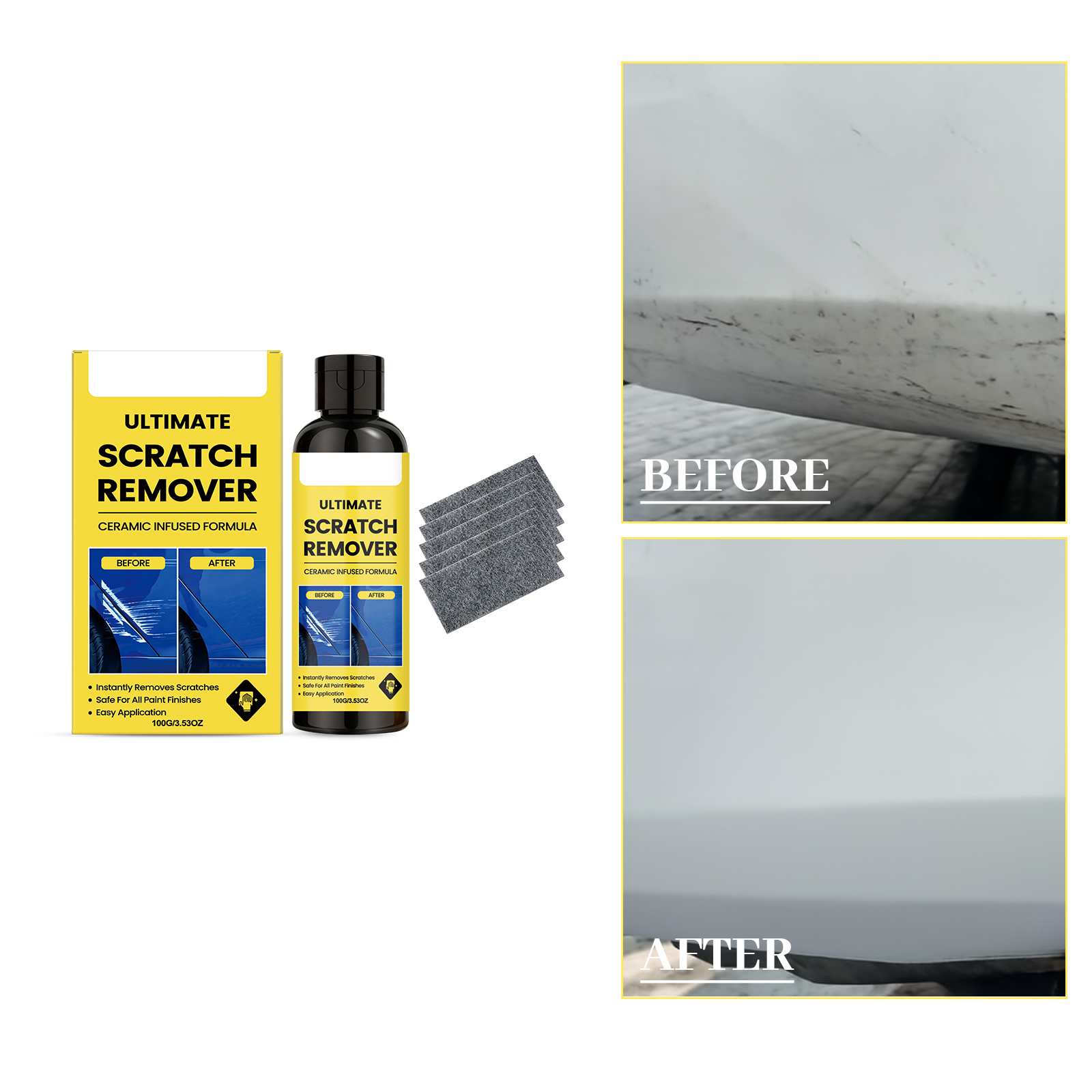 Car Wax Ceramic Coating - Ceramic Infused Car Scratch Remover Kit