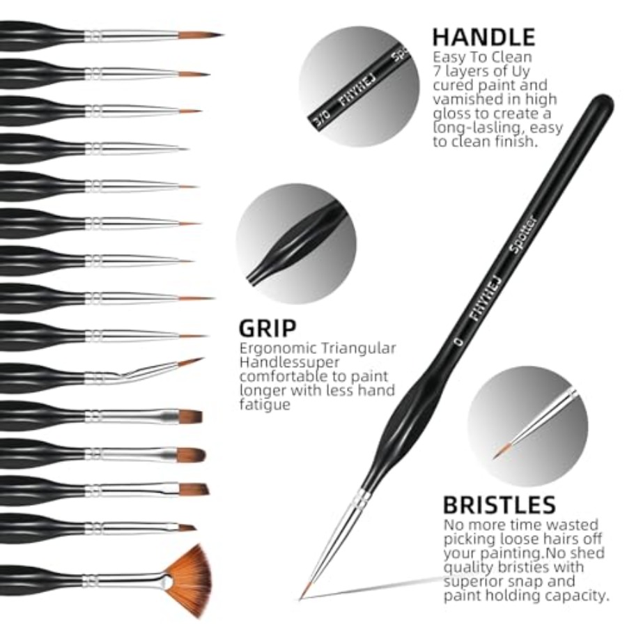 Detail Paint Brushes Set, 15PC - Detailing Brush Set review and price