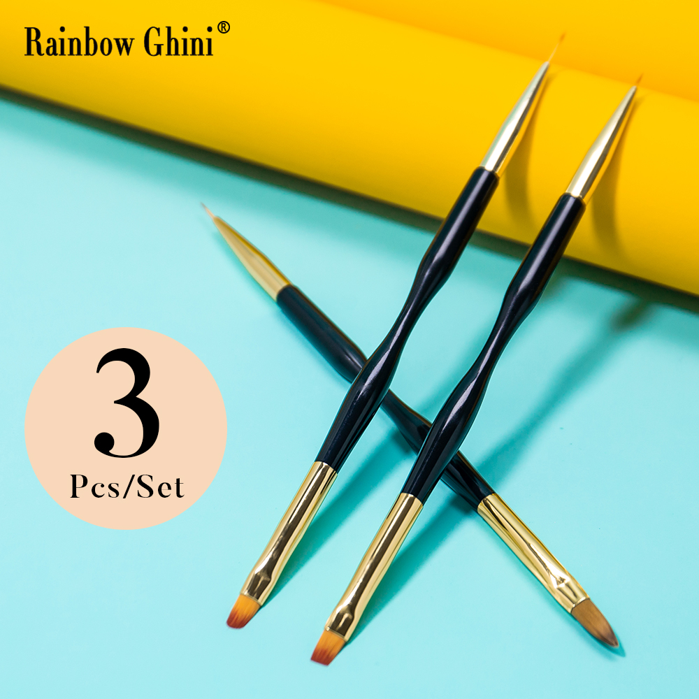 Rainbow Ghini 3Pcs/Set Dual He - Detailing Brush Set review and price
