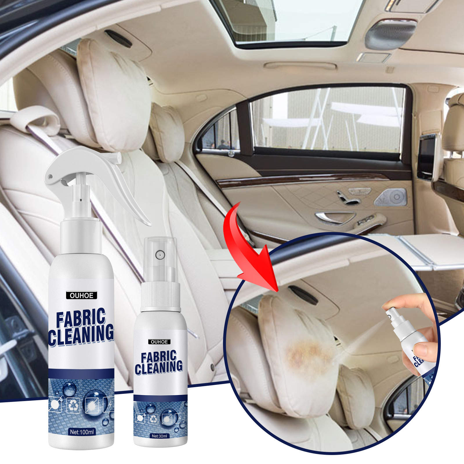 Fabric Cleaning Spray Car Clea - Seat Cleaner Fabric review and price