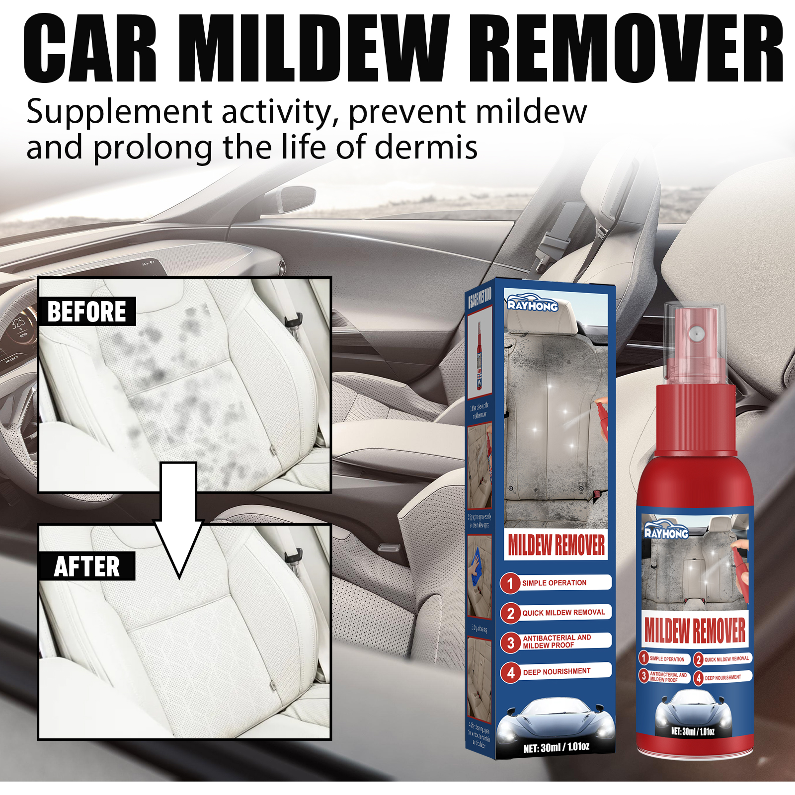Car Mildew Remover Spray Multi - Seat Cleaner Fabric review and price