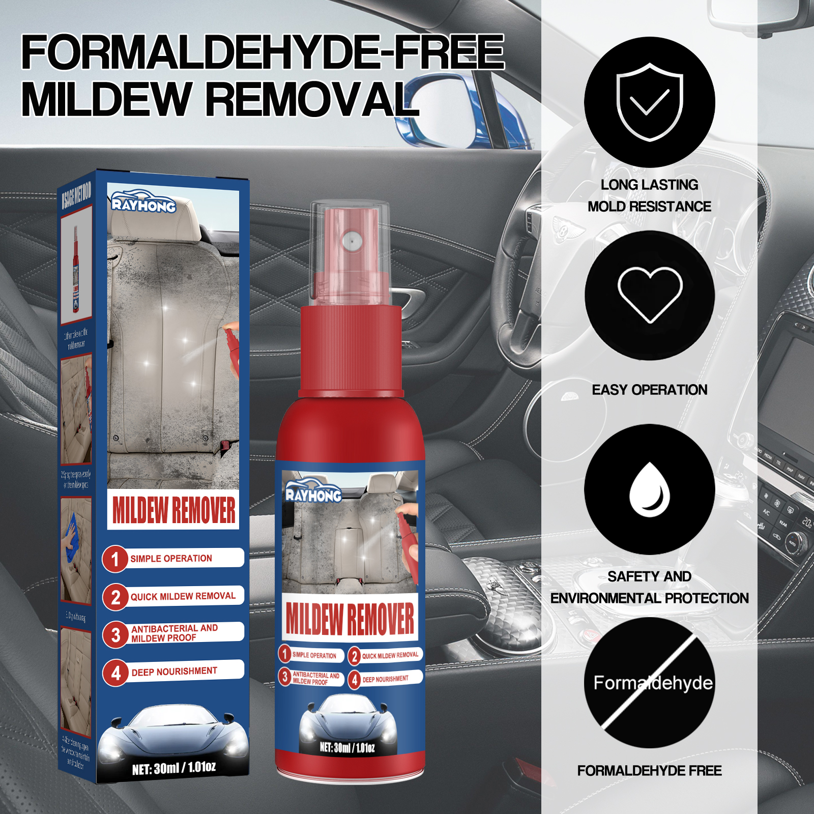 Car Mildew Remover Spray Multi - Seat Cleaner Fabric review and price